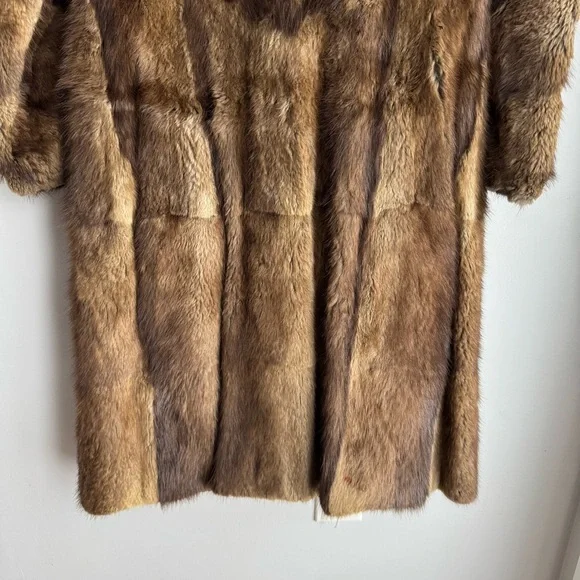 Vintage 70s Penny Lane Raccoon Fur Coat Fox Collar XS/S Longline Boho Statement - Picture 15 of 16